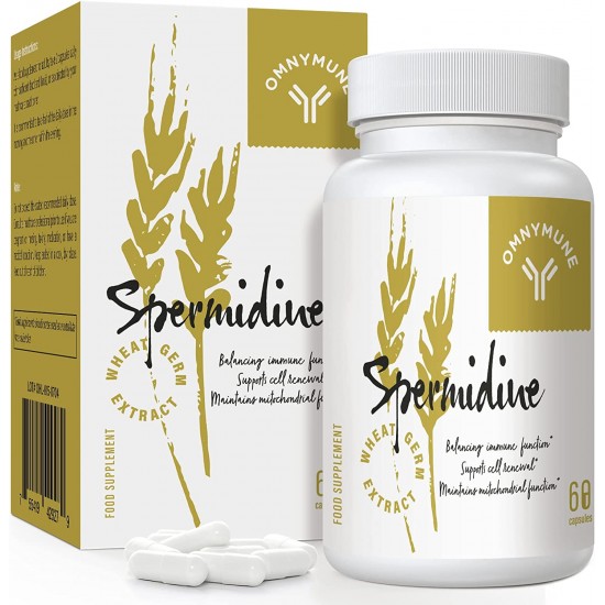 Omnymune Spermidine Wheat Germ Extract Capsules 1300 mg Advanced Formula with Zinc