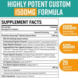 Orgabay Enzimas Digestivas 1000mg con Postbioticos, 20 Mezcla de Enzimas para la Distensión, 60 Cápsulas Vegetales Orgabay Enzimas Digestivas 1000mg con Postbioticos, 20 Mezcla de Enzimas para la Distensión, 60 Cápsulas Vegetales