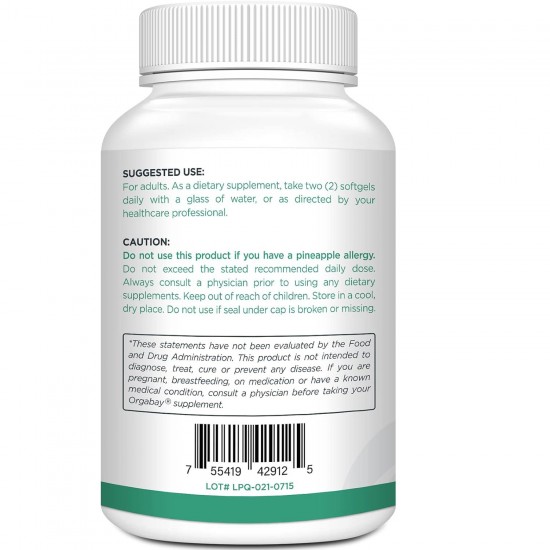 Orgabay Fitosoma Liposomal de Quercetina 1600 mg con Bromelina, Zinc, Vitamina C, Cúrcuma, 60 cápsulas blandas