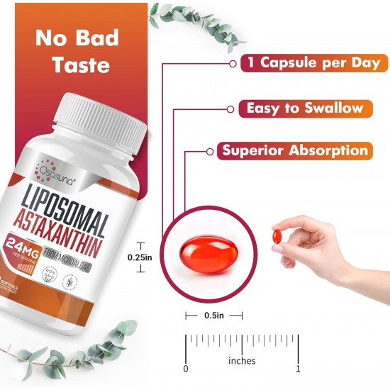 Osasuna Liposomal Astaxanthin Supplement 24mg, 60 Softgels