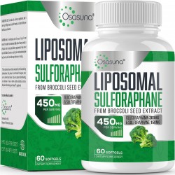 Osasuna Suplemento Liposomal de Sulforafano 450MG de Extracto de Semilla de Brócoli, 60 Cápsulas Blandas Osasuna Suplemento Liposomal de Sulforafano 450MG de Extracto de Semilla de Brócoli, 60 Cápsulas Blandas