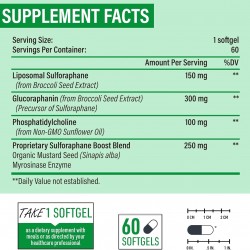 Osasuna Suplemento Liposomal de Sulforafano 450MG de Extracto de Semilla de Brócoli, 60 Cápsulas Blandas Osasuna Suplemento Liposomal de Sulforafano 450MG de Extracto de Semilla de Brócoli, 60 Cápsulas Blandas