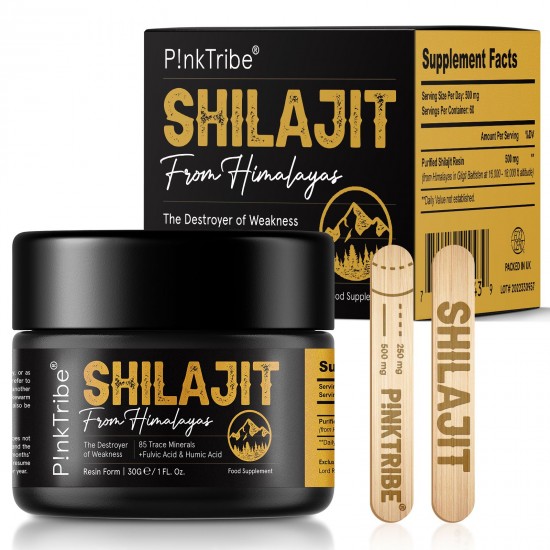 P!nkTribe Resina originale di Shilajit dell'Himalaya 30g - Grado oro 100% puro