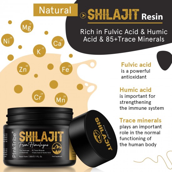 P!nkTribe Resina originale di Shilajit dell'Himalaya 30g - Grado oro 100% puro