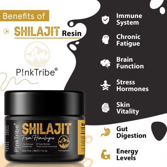 P!nkTribe original Résine Shilajit de l'Himalaya 30g - Gold Grade 100% Pure