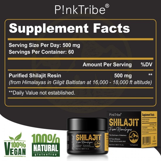 P!nkTribe original Résine Shilajit de l'Himalaya 30g - Gold Grade 100% Pure