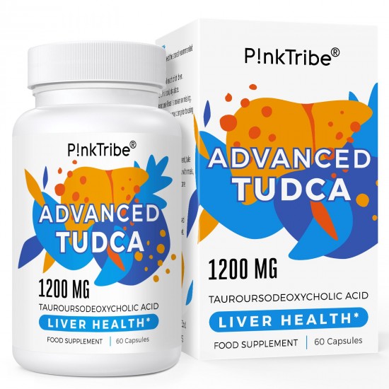 P!nkTribe TUDCA (Ácido Tauroursodeoxicólico) Suplemento para el Hígado 1200mg por Ración 60 Cápsulas