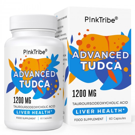 P!nkTribe TUDCA (Acido Tauroursodesossicolico) Integratore di supporto epatico 1200mg per dose 60 Capsule