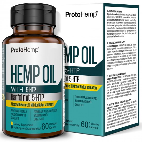 ProtoHemp Maximale Stärke 5-HTP mit Hanföl 400mg 60 Kapseln