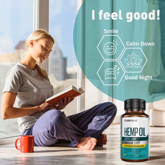 ProtoHemp Maximum Strength 5-HTP with Hemp Oil 400mg 60 Capsules ProtoHemp Maximum Strength 5-HTP with Hemp Oil 400mg 60 Capsules