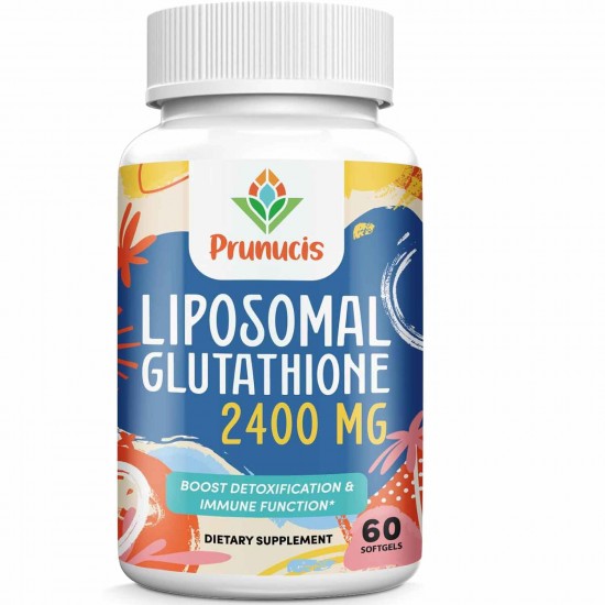 Prunucis Liposomale Glutathion Ergänzung mit Vitamin C, 2400MG 60 Weichkapseln