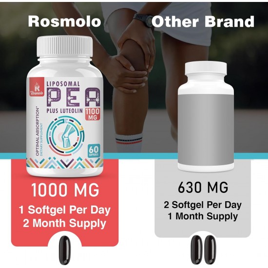 Rosmolo Liposomal Palmitoylethanolamide 1000 mg + Luteoline 100 mg, 60 gélules