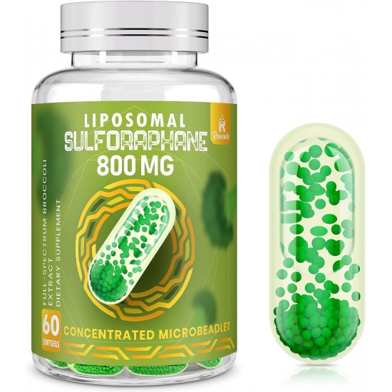 Rosmolo Integratore di sulforafano liposomiale 800 MG, estratto di broccoli a spettro completo, 60 capsule molli