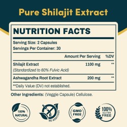 Solavica Shilajit Capsules with Ashwagandha, 1300mg per Serving 60 Capsules Solavica Shilajit Capsules with Ashwagandha, 1300mg per Serving 60 Capsules