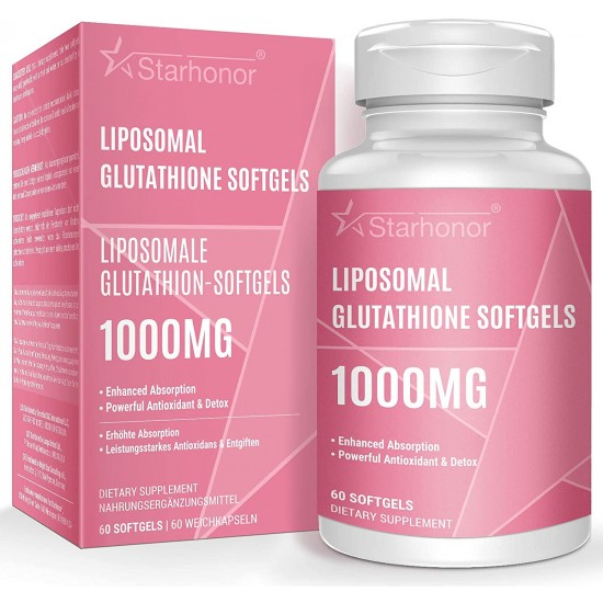 Starhonor L-Glutathion Reduzierte Weichkapseln 1000mg (60 Kapseln), NAC N-Acetyl-Cystein Ergänzung