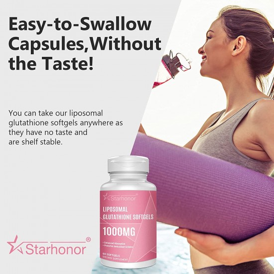 Starhonor L-Glutathion Reduzierte Weichkapseln 1000mg (60 Kapseln), NAC N-Acetyl-Cystein Ergänzung