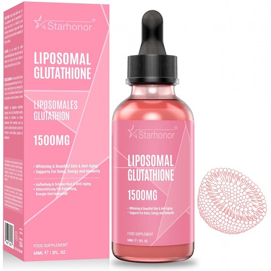 Starhonor Gotas de Glutatión Liposomal, NAC N-Acetil-Cisteína Suplemento 1500mg/60ml