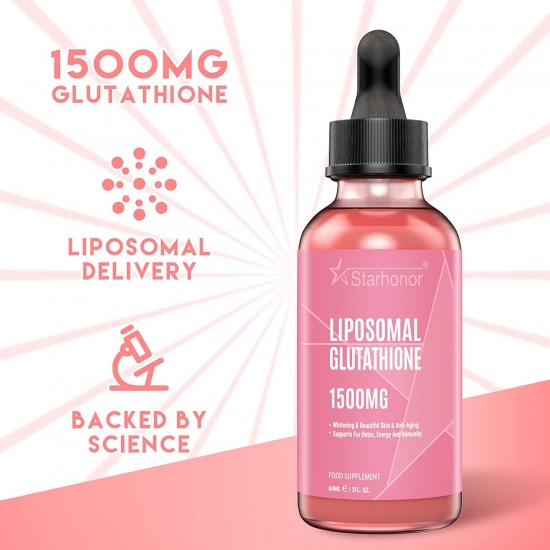 Starhonor Gocce di Glutatione Liposomiale, NAC N-Acetil-Cisteina Integratore 1500mg/60ml Starhonor Gocce di Glutatione Liposomiale, NAC N-Acetil-Cisteina Integratore 1500mg/60ml