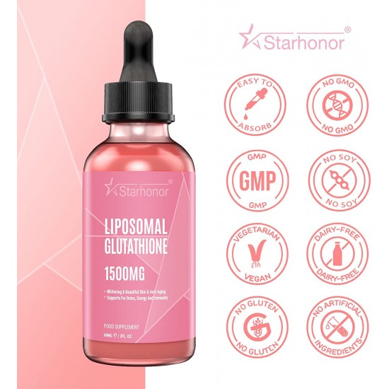 Starhonor Gocce di Glutatione Liposomiale, NAC N-Acetil-Cisteina Integratore 1500mg/60ml Starhonor Gocce di Glutatione Liposomiale, NAC N-Acetil-Cisteina Integratore 1500mg/60ml