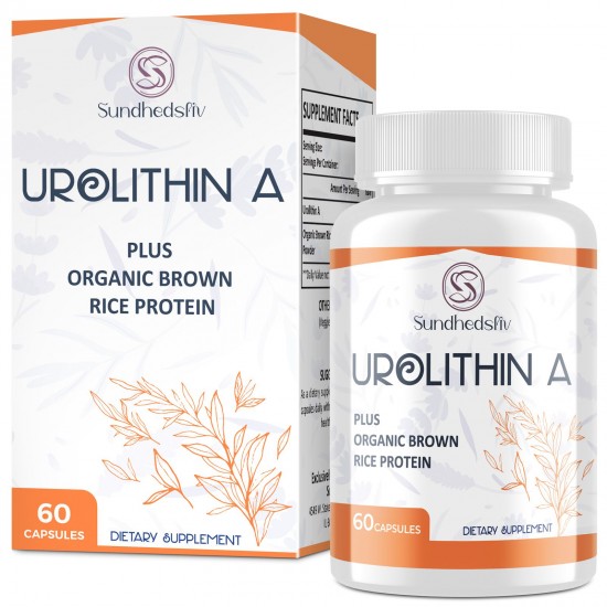 Sundhedsliv Urolithin A 1000mg + Brown Rice Protein 500mg – High-Absorption Mitochondrial Renewal & Muscle Support – 60 Capsules Sundhedsliv Urolithin A 1000mg + Brown Rice Protein 500mg – High-Absorption Mitochondrial Renewal & Muscle Support – 60 Capsules