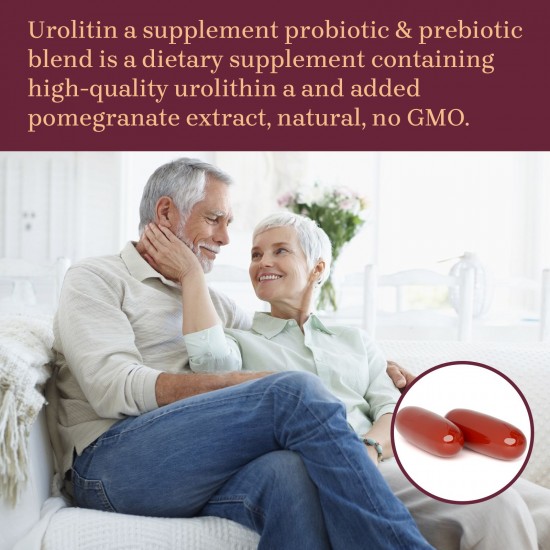 Sveikata Urolithin A Supplement 1500mg – with Probiotics & Pomegranate for Cellular Renewal & Mitochondrial Support, 120 Softgels