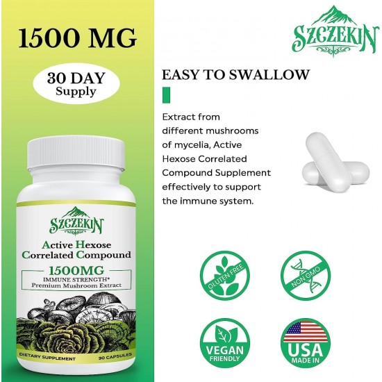 SZCZEKIN Compuesto activo correlacionado con hexosa 1500mg Suplemento, 90 cápsulas vegetales