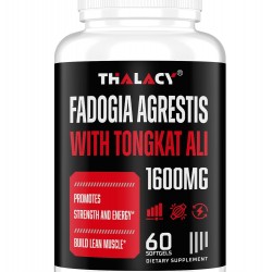 Thalacy Fadogia Agrestis Tongkat Ali suplemento, 1600mg 60 cápsulas blandas Thalacy Fadogia Agrestis Tongkat Ali suplemento, 1600mg 60 cápsulas blandas