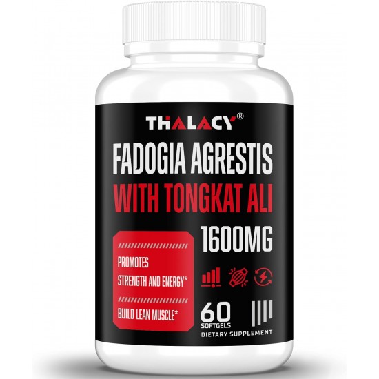Thalacy Fadogia Agrestis Tongkat Ali supplément, 1600mg 60 gélules