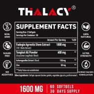 Thalacy Fadogia Agrestis Tongkat Ali supplement, 1600mg 60 Softgels