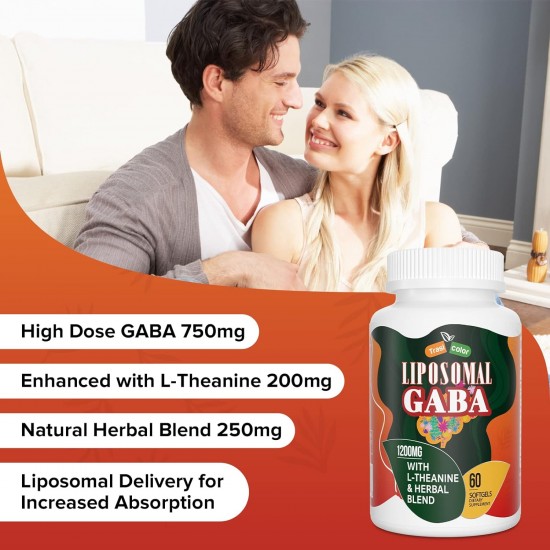 Trasicolor GABA liposomal con suplementos de L-teanina 1200 mg, 60 cápsulas blandas