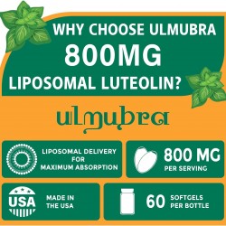 Ulmubra Suplemento liposomal de luteolina 800 MG, 60 cápsulas blandas Ulmubra Suplemento liposomal de luteolina 800 MG, 60 cápsulas blandas