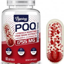 Vigorizar Extracto de Corteza de Pino Marítimo Francés 200 mg, Picnogeno Premium con PQQ, 60 cápsulas blandas veganas Vigorizar Extracto de Corteza de Pino Marítimo Francés 200 mg, Picnogeno Premium con PQQ, 60 cápsulas blandas veganas