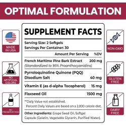 Vigorizar French Maritime Pine Bark Extract 200 mg, Premium Pycnogeno with PQQ, 60 Vegan Softgels Vigorizar French Maritime Pine Bark Extract 200 mg, Premium Pycnogeno with PQQ, 60 Vegan Softgels