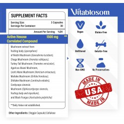 Vitablosom Active Hexose Correlated Compound Natural Mushroom Supplement 1500mg, 90 Capsules Vitablosom Active Hexose Correlated Compound Natural Mushroom Supplement 1500mg, 90 Capsules