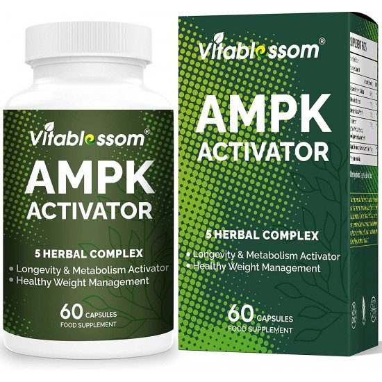 Vitablossom Primera Calidad Jiaogulan Gynostemma+ Berberina, AMPK Activador Suplemento 60 Cápsulas