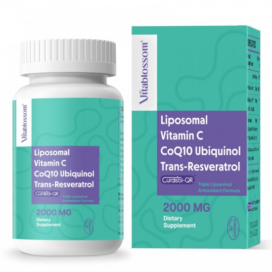 Vitablossom Complejo Antioxidante Liposomal 3 en 1, CoQ10 +Trans-Resveratrol 2000mg