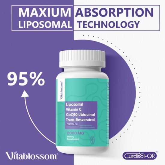 Vitablossom Liposomaler 3 in 1 Anti-Oxidationsmittel-Komplex, CoQ10 +Trans-Resveratrol 2000mg