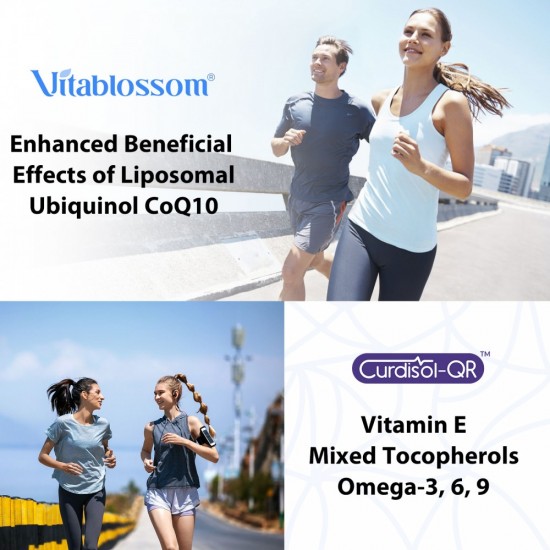 Vitablossom  CoQ10 liposomiale  Softgels 600mg con Vitamina E e Tocoferolo Misto & Omega 3,6,9