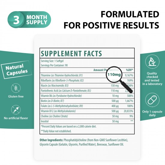 Vitablossom Liposomal Vitamin B Complex Softgel 90 Counts Vitablossom Liposomal Vitamin B Complex Softgel 90 Counts