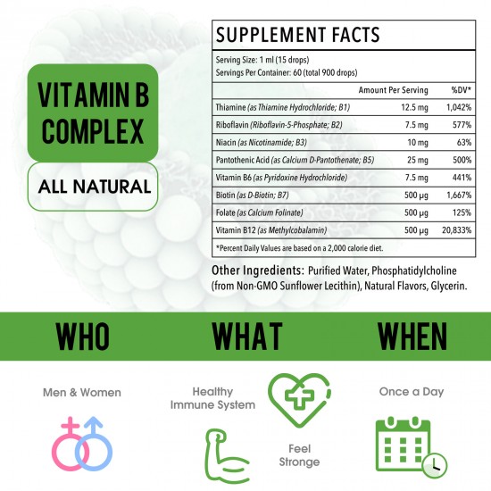 Vitablossom Liposomaler Vitamin-B-Komplex Flüssigtropfen 60ml