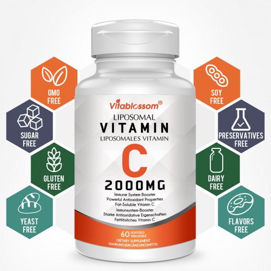 Vitablossom Überlegene Absorption Liposomales Vitamin C Weichkapseln 2000mg