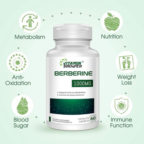 Vitamin Shower Premium Berberin 1000 mg Complex supplement with Silymarin 60 capsules Vitamin Shower Premium Berberin 1000 mg Complex supplement with Silymarin 60 capsules