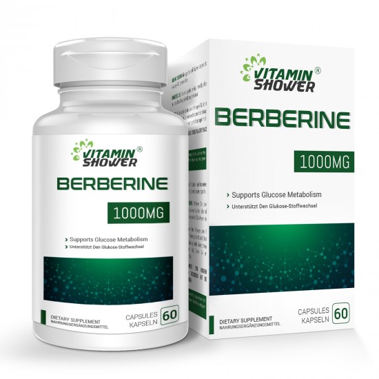 Vitamin Shower Premium Berberina 1000 mg  Complejo Suplemento con Silimarina 60 Cápsulas