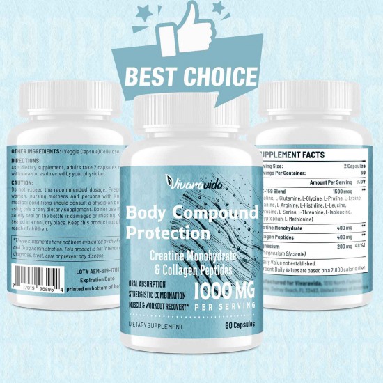 Vivaravida BPC-157 Alternative – High Potency BPC-159 Peptide for Muscle Recovery & Performance – 1000mg, 60 Capsules Vivaravida BPC-157 Alternative – High Potency BPC-159 Peptide for Muscle Recovery & Performance – 1000mg, 60 Capsules