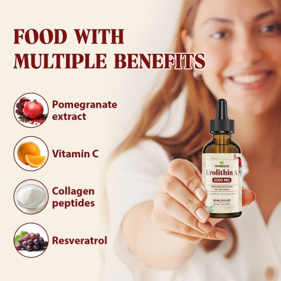 ViveSano Urolithin A 2000mg Liquid Drops – Dual-Source & Fast Absorbing Healthy Aging Support