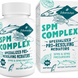 Zdoroviye SPM suplemento - Combinación de Mediadores Pro-Resolventes Especializados 1500mg y Ácidos Grasos Omega-3 500mg 120 Cápsulas Blandas Zdoroviye SPM suplemento - Combinación de Mediadores Pro-Resolventes Especializados 1500mg y Ácidos Grasos Omega-3 500mg 120 Cápsulas Blandas