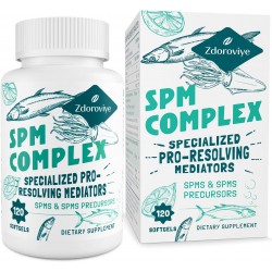 Zdoroviye SPM Ergänzung - Kombination von spezialisierten Pro-Resolving-Mediatoren 1500mg und Omega-3-Fettsäuren 500mg 120 Weichkapseln Zdoroviye SPM Ergänzung - Kombination von spezialisierten Pro-Resolving-Mediatoren 1500mg und Omega-3-Fettsäuren 500mg 120 Weichkapseln
