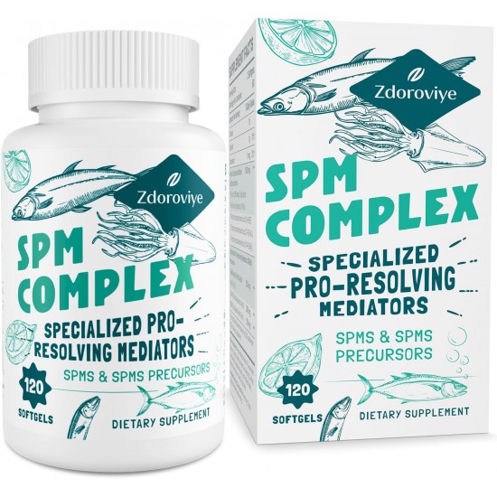 Zdoroviye SPM supplément - Combinaison de médiateurs pro-résolutifs spécialisés 1500mg et d'acides gras oméga-3 500mg 120 softgels