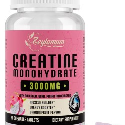 Zeylamum Creatina Monohidrato suplemento 3000mg para Mujeres, con Colágeno Hidrolizado, BCAA, 90 Tabletas Zeylamum Creatina Monohidrato suplemento 3000mg para Mujeres, con Colágeno Hidrolizado, BCAA, 90 Tabletas